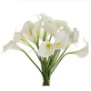 Decoratieve bloemen 10 stks een bundel calla lelie bruids bruids boeket hoofd latex real touch kunstmatige bloem decor kerst bloemen