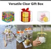 Gift Wrap 30pcs/Pack 4x4x4 Inch Clear Candy Apple Boxes With Hole And Sticks For Party Wedding Baby Shower