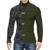 Erkek Sweaters Belvtleneck Erkek Kazak 2022 Sonbahar Kış Patchwork Ceket Vintage Erkek Örgü Haligan Zipper Örme İnce Üst W373