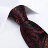 Bow Ties Fashion Red Paisley 8cm heren Silk Tie Business Wedding Party Ntralchief Bakbroche Cufflinks Set Gift Dibangu