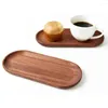 Plates 4 Shapes Wooden Serving Trays Plate Storage Tray Tea Dessert Dinner Breads Fruits Snack Display Dishes