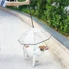 Dog Apparel Pet Umbrella Transparent Portable Adjustable Rainy Snowing Outdoor Travel Small Cat With Leads
