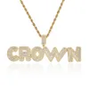 TopBling Hip Hop A-Z nom personnalisé pendentif Bling T cristal cubique zircone lettres colliers hommes femmes cadeau