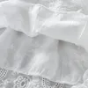 Vestidos de menina 2022 primavera outono roupas infantis grls manga comprida vestido branco bordado roupas crianças