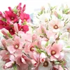 Decorative Flowers 37cm Artificial Flower Magnolia 2 Head Small Fresh Arrangement Home Wedding Decoration