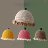 Hattar barn handgjorda virkade hinkar hatt mode spets rand kupol panama baby 1-4 år vår och höst varm fiskare