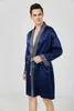 Roupa de sono masculina Pure Silk Kinomo Robe curto para homens mancha de luxo Silky Bathrobe