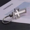 Porte-clés mode croix rotative porte-clés métal creux porte-clés voiture pendentif chrétien cadeau ami vacances