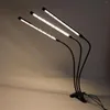 Luzes de cultivo 3 Luz de planta de clipe de cabeça Luz de espectro completo vermelho quente quente 10 nível de nível resumível LED LED de cultivo com timer t