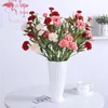 Decorative Flowers 6 Head Artificial Carnation Flower Bouquet Simulation Small Fake Silk Branch Home Decor Floral Festival Gift