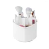 Storage Boxes Multifunction 360° Rotating Makeup Brush Box Bucket Dust-proof Cosmetic Desktop Organizer