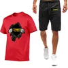 Survêtements pour hommes 2022 Goldwing GL1800 Motocycles Logo imprimé coton col rond manches courtes T-shirts Top Shorts de loisirs 2 pièces