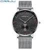 2020 Luxury Brand CRRJU Orologio da uomo Classic Business Slim Orologio al quarzo Elegante semplice orologio in maglia d'acciaio impermeabile Relogio Masculino211y