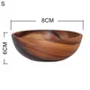 Kommen 1 pk 8/10 cm huishouden ronde houten bowl servies keuken fruitsalade voor huis restaurant container gereedschap gereedschap