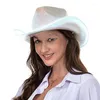 Berets Glowing Cowboy Hat Led Bachelorette Party Cowgirl Fedora