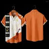 Camisas casuais masculinas 2022 elegantes piano e padrão de violino camisa estampa de moda havaiana praia bolso de verão para homens mulheres