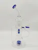 Pipe à eau en verre de 13 pouces Heady Bong Grand Lookah Luxe Blue Spin Core Moulin à vent Épais Narguilé Dabber Rig Recycler Pipes Water Bongs Fumer avec 14mm Male Joint Bowl