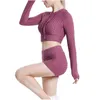 Active Set Yoga Outfits For Women 2 Piece Set Tracksuit Seamless Short Mats Extra tjock non slip matta under 25 år