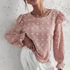 Blusas femininas khalee yose rosa blusa elegante camisa primavera verão lanterna longa lanterna o-pescoço o escritório ladies casual mulher top