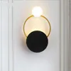 Wandlampen Noordelijke retro bed LED -lamp Art Brass Foyer Achtergrond Slaapkamer Restaurant Aisle SCONCE Verlichting