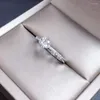 Bagues de cluster Moissan Diamond Ring 925 Argent Huit Coeurs et Flèches Style Mariage Essentiel
