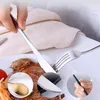 Dijkarts sets tafelwerk set zilveren hoogwaardige zwart gouden diner steak mes lepel vork flatware voorware voorgift cadeau western keukengadget