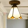 Ceiling Lights Tiffany Corridor Bedroom Light Glass Horn Balcony Lamp Hallway Porch Lighting Fixtures