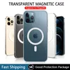 Magsoge Transparent Clear Acrylic Magnetic Phone Cases For iPhone 15 14 13 12 11 Pro Max Mini XR XS X Compatível com Magsafe Charger