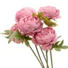 Decorative Flowers 5PCS Artificial Rose Home Wedding Decoration Peony Silk Flower For Interior Floral Arrangement 25cm