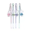 4pc kawaii sequined Dinosaur Gel Pen Creative Learning Stationery Office School Supplies Signature Student Exam Black