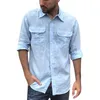 Casual shirts heren heren heren met lange mouwen