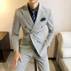 Ternos masculinos Men Men Breastted noivo Casamento Formal Wear Dress Sets Masculino Slim Fit Business Business Jackets Colete 5xl