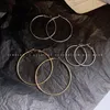 Hoop oorbellen 1 paar 30/40/50/60/70 mm Zilver voor vrouwen Golden Color Earring Round Circle Gift