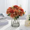 Decorative Flowers Artificial Peony Hydrangea Silk Roses Diy Christmas Crafts Wreath Decoration 2022 Year Home Garden Wedding Party Fake