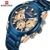 Naviforce Top Luxury Brand Watches Men Fashion Sport Quartz 24時間の日付ウォッチマン軍事防水時計Relogio Masculino306j