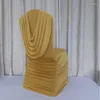 Stol täcker 50st bröllop stretch ruched polyester spandex cover för bröllop bankett restaurang säte hem textil