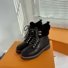 Luxury Designer 23FW Territory Flat Ranger Boots Calf Leather And Shearling Treaded Rubber Outsole Chunky Winter Martin Boot Sneakers Size 35-41