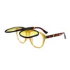 Sonnenbrille Runde Übergroße Quadratische Frauen Persönlichkeit Flip Up Grau Männer Doppel Unisex Brille Brillen UV400