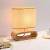 Bordslampor Nordic Wood Lamp tyg Lampsk￤rmslampor f￶r att l￤sa vardagsrummet Bedside Bedroom fixtur E27 inomhusdekor