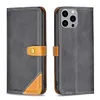 Wallet Phone Cases for iPhone 14 13 12 11 Pro Max XR XS X 7 8 Plus Double Color Splicing Snap Fastener PU Leather Feeling Flip Kickstand Cover Case with Card Slots