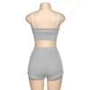 Survêtements pour femmes Femmes 2 pièces Ensemble Summer Camisole Crop Tops et taille haute Shorts Pantalons Casual Vêtements pour femmes Deux ensembles Tenues