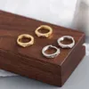 Kolczyki Hoop 925 Sterling Srebrna cyrkonia utwardzona mężczyźni kobiety Huggie A1118