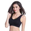 Yoga Outfit Ranberone Sport Bras Women Tops Shockproof Bra Fitness Seamless Nylon Wire Free Double Layer No Pressure Sexy Large Size 6XL