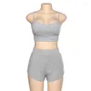 Survêtements pour femmes Femmes 2 pièces Ensemble Summer Camisole Crop Tops et taille haute Shorts Pantalons Casual Vêtements pour femmes Deux ensembles Tenues