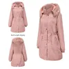 Trench da donna Cappotto Parka da donna 2022 Casual più spesso Inverno Slim Down Lammy Giacca Soprabito Donna Medio lungo Colletto per capelli grandi