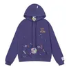 Fleece spattende ontwerper luxe katoen heren hoodies pure niche mode galerijen deptts hoge handgeschilderde straat inkt losse lus hoodie voor