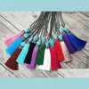 Kolye Kolyeler 5 Strands Hematit Boncuklar Zincirler Kolye Howlite Mavi Taş Tassel Tassel Ceza Seyirleri Kalkınma Kristal Rhinestone Takı Dhuu6