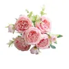 Fleurs décoratives 5 Têtes Artificielle Rose Bouquet Soie Fleur Rose Rouge Pour La Maison De Mariée De Mariage Baby Shower Party Festival Décoration