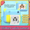 Câmeras digitais infantil infantil instantâneo de impressão 1080p hd com papel de filtro po papel max 32 GB de brinquedo infantil para aniversário 221101