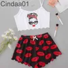 Printing Home Clothes Suit Sexy Suspender Top And Shorts Two Piece Set Designer Lovely Ladies Pajamas Total 41 Styles